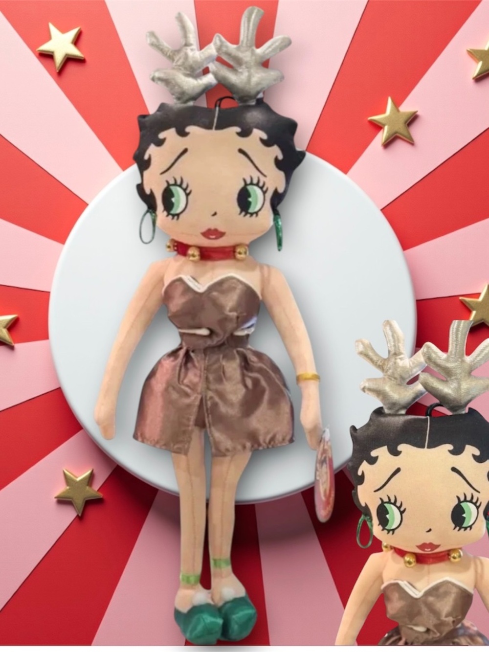 Betty Boop Holliday Doll Reindeer Edition Cloth Rag Doll 19”